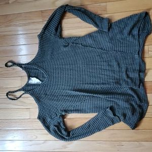 Off Shoulder Green Long Sleeve Shirt